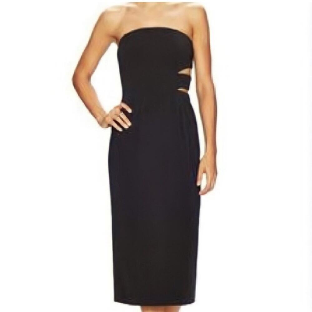 NWT JAY GODFREY Black Strapless Cutout Bodycon Dress